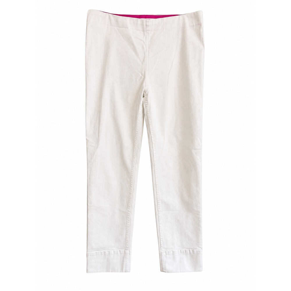 Gretchen Scott GripeLess Pull-On Ankle Pants Size Large White Denim MSRP $129